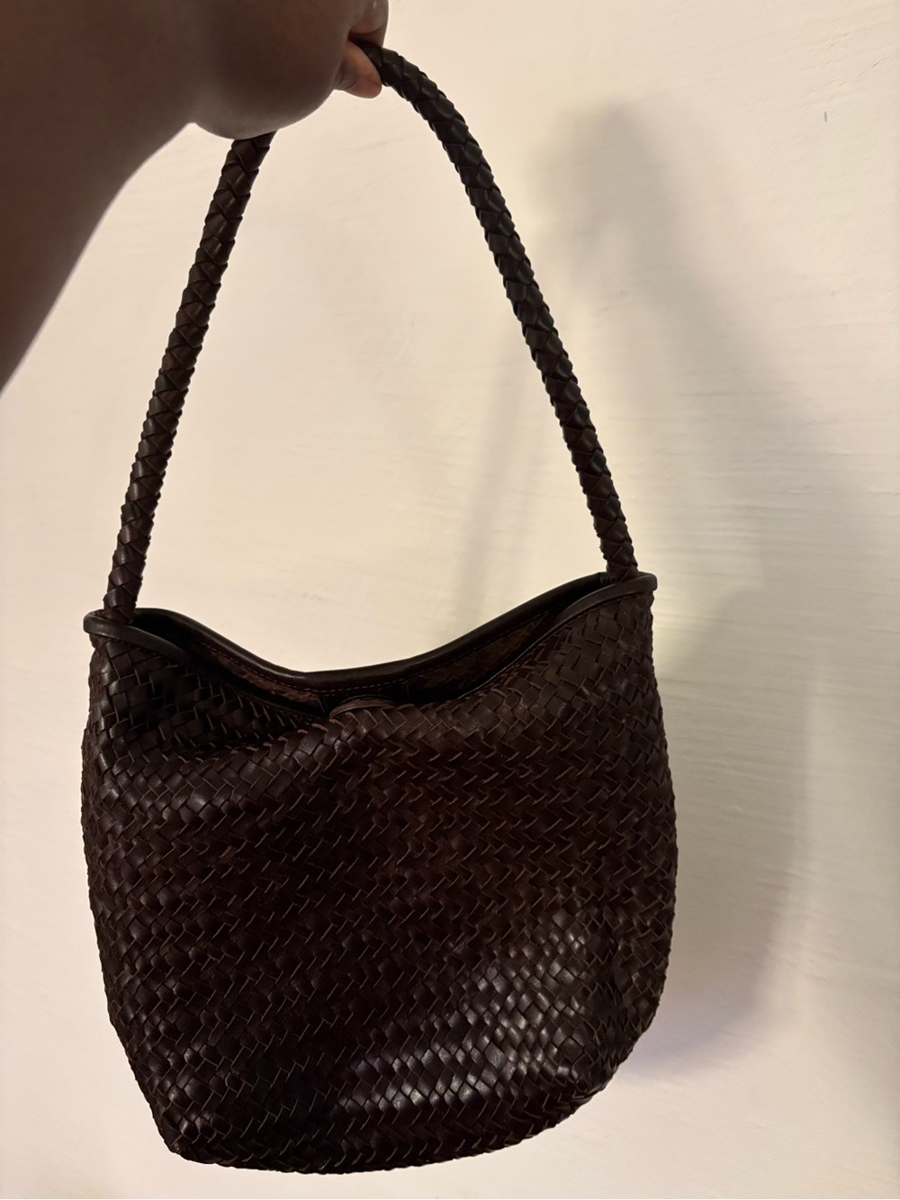 Madewell Woven Leather Shoulder Bag - Coffee Bean (dark brown)